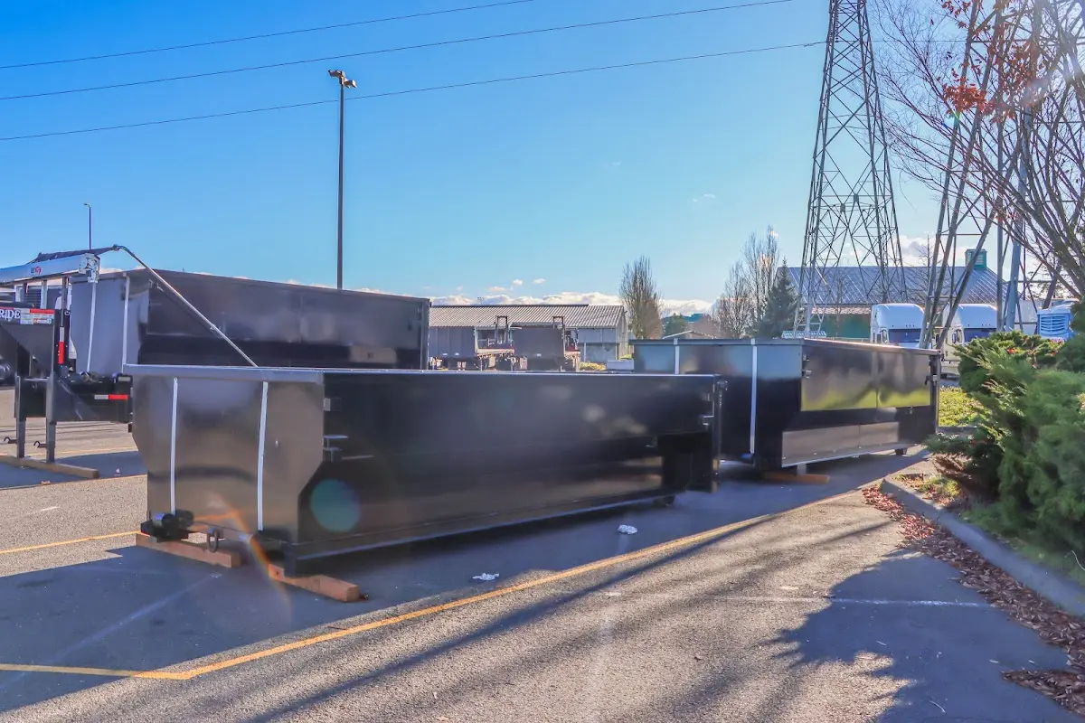 Roll-off dumpster ready for waste disposal at job site for 6 Yard Dumpster Rental in Attalla